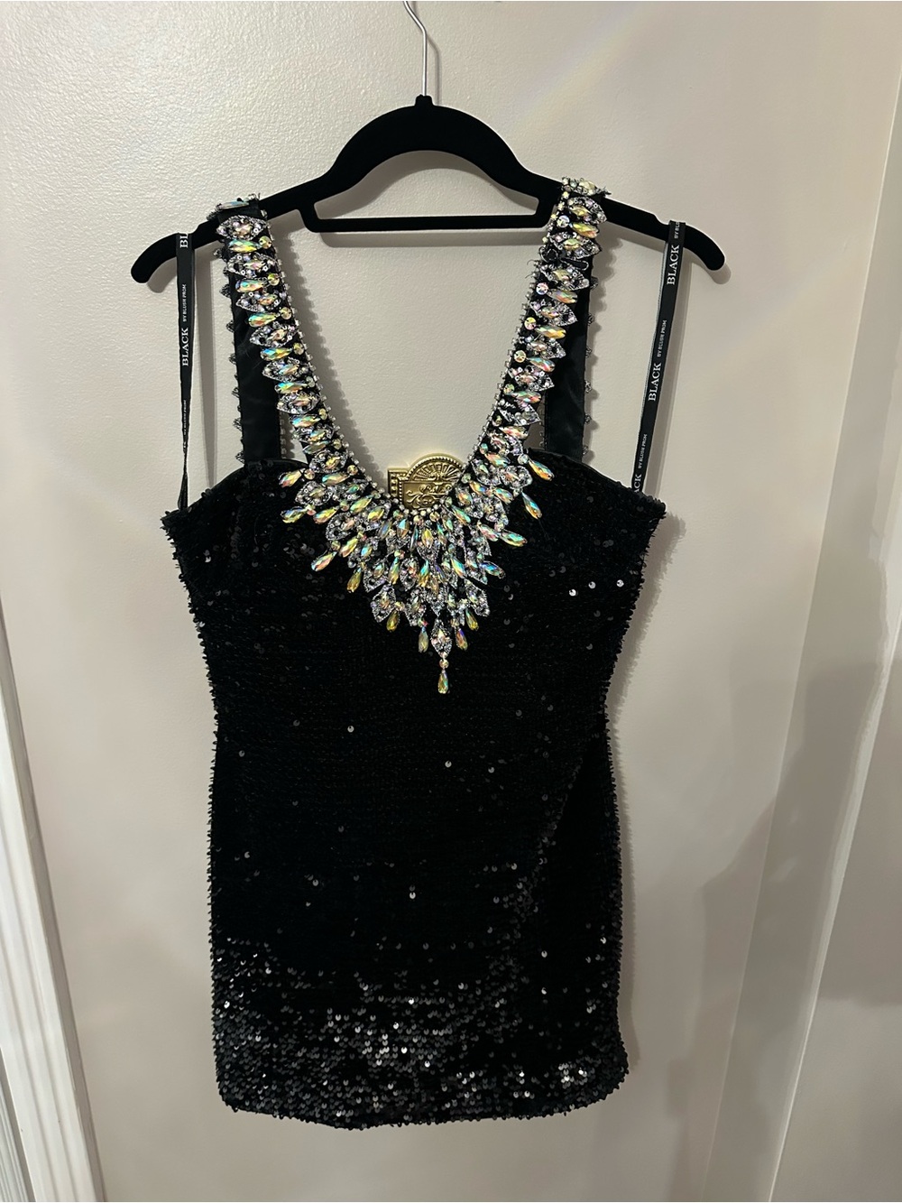 Black Sequin Mini Dress